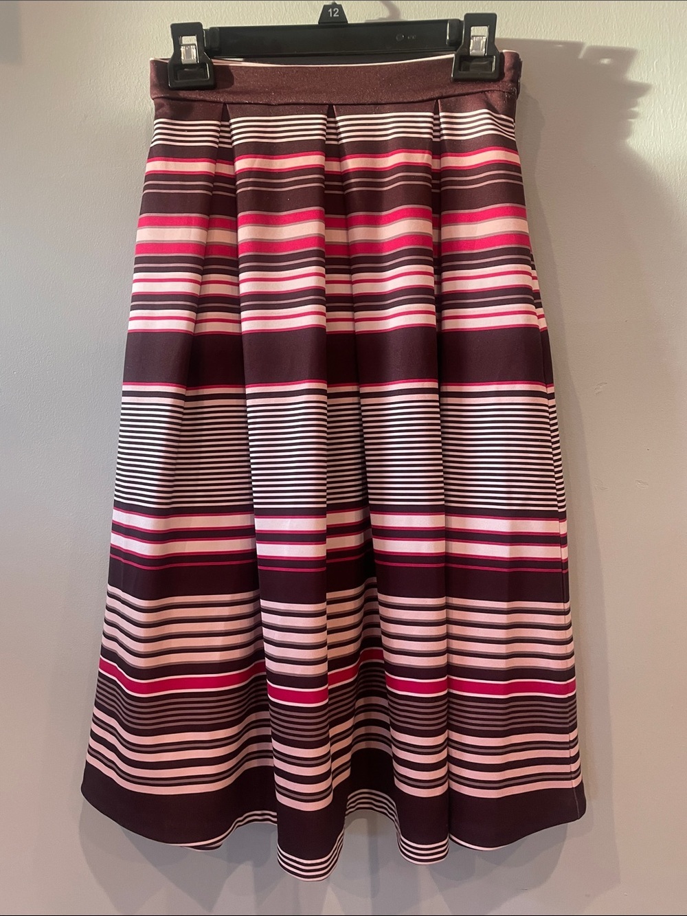 Striped Midi Skirt in Brown and Pink like new size 0